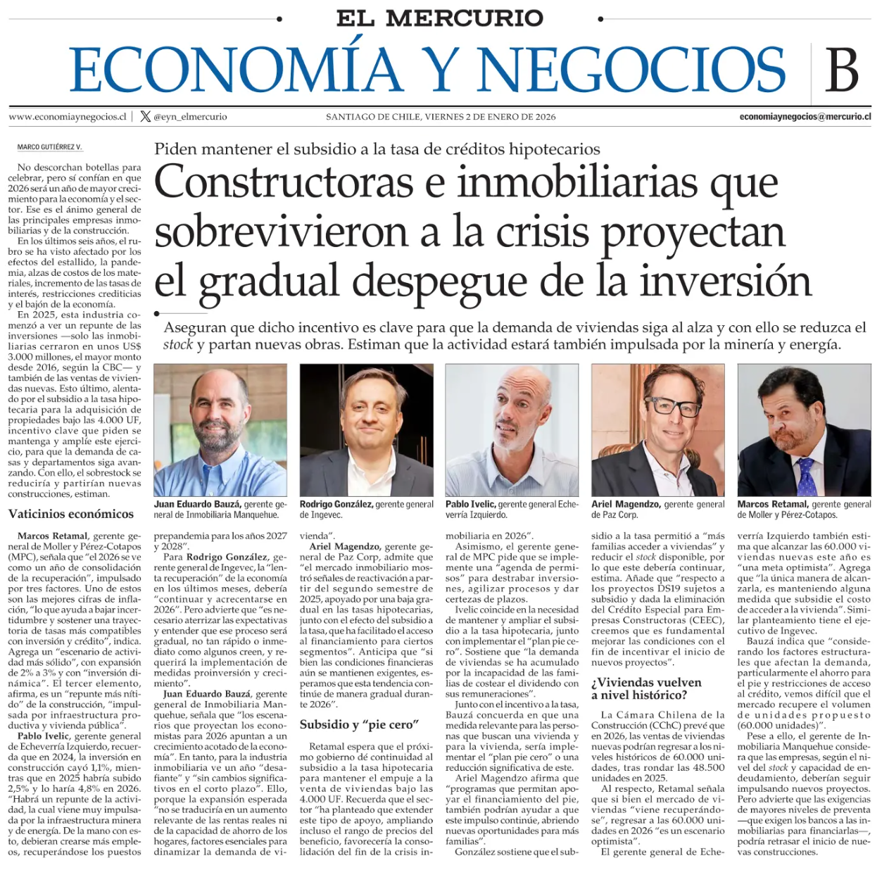 Constructoras e inmobiliarias que sobrevivieron a la crisis proyectan el gradual despegue de la inversión